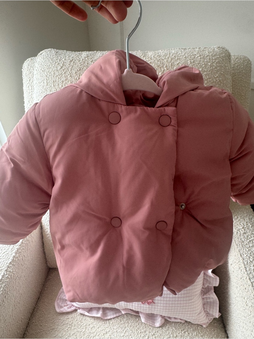 Mango Kids Hooded Puffer Jacket - Rose Pink